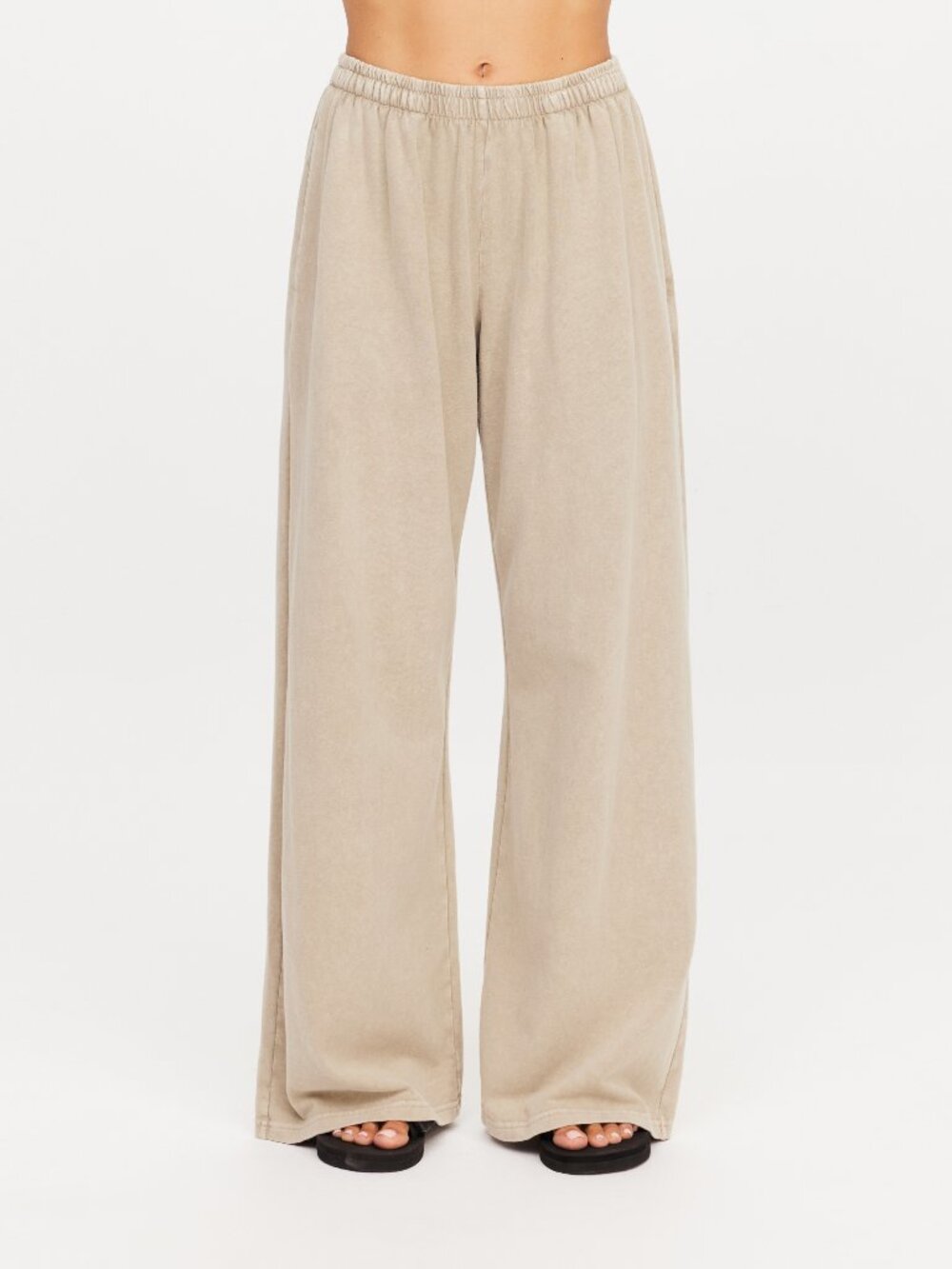 The Upside SOHO TOKIO WIDE LEG PANT, khaki tan cotton, size XS, S or M